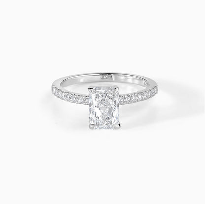 Sterling Silver Radiant Cut Solitaire Engagement Ring – Ethical Moissanite Proposal Band