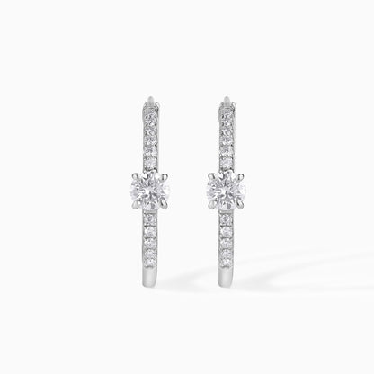 Sterling Silver Moissanite Hoop Earrings