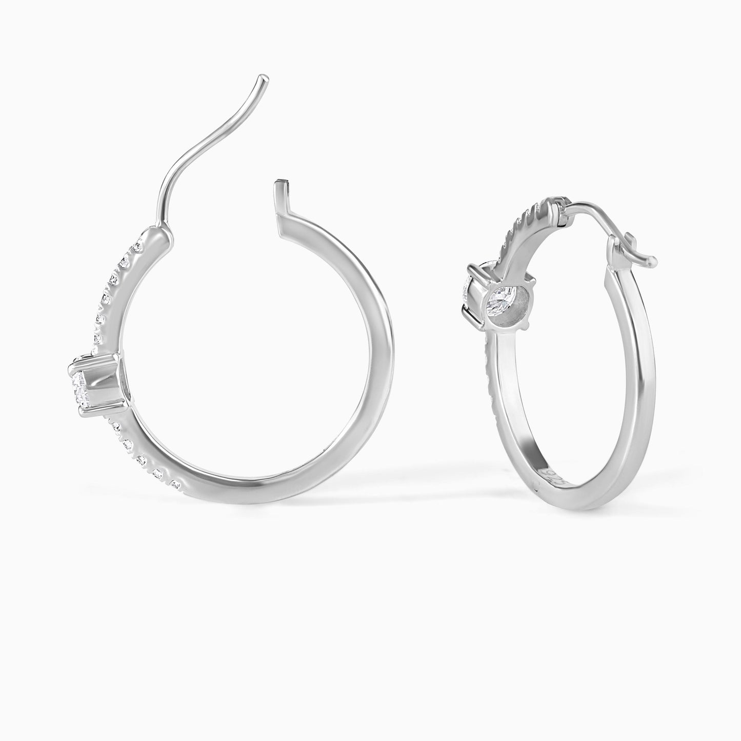 Sterling Silver Moissanite Hoop Earrings