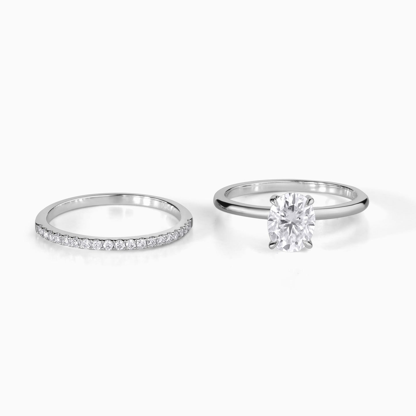 Oval Moissanite Ring Sterling Silver Engagement Ring Hidden Halo Wedding Band Matching Set Bridal Jewelry Wedding Gift Anniversary Present