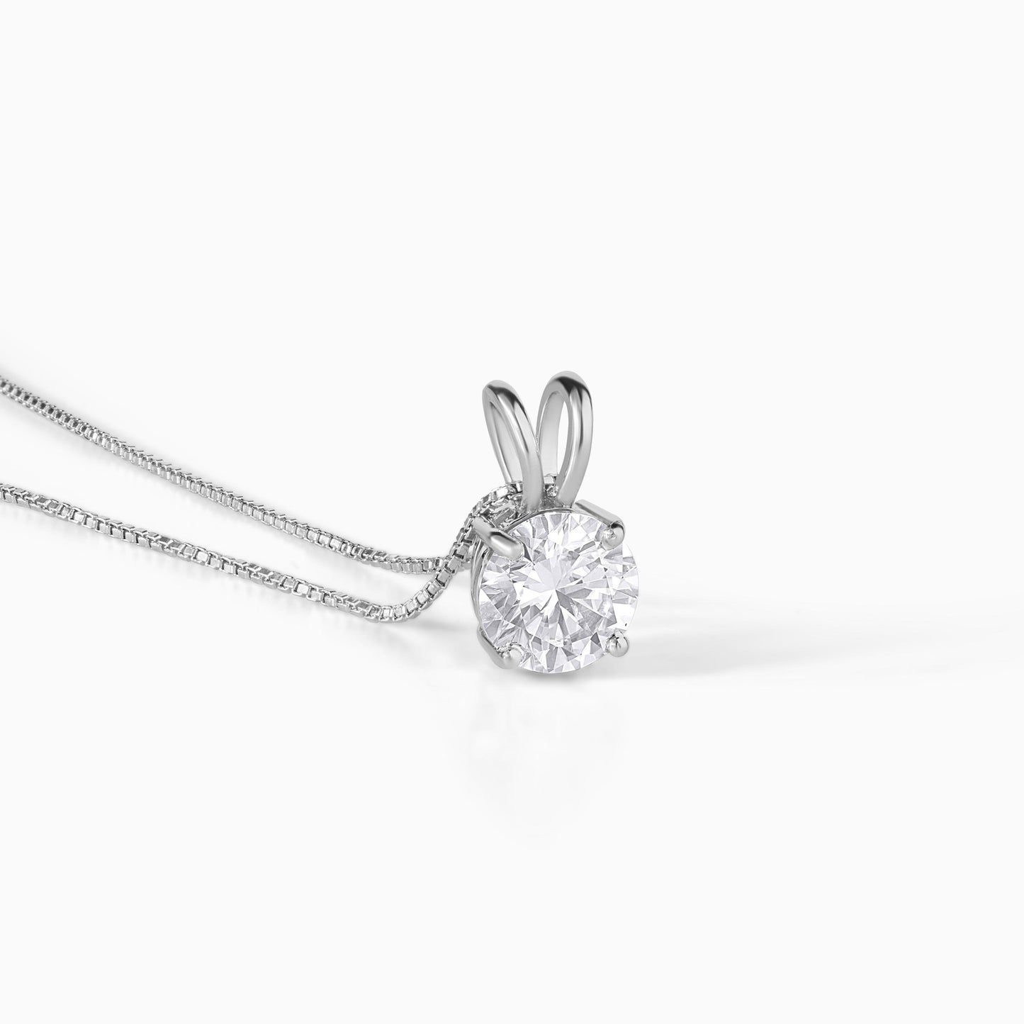 Moissanite Pendant Necklace Sterling Silver Jewelry Bridal Gift Anniversary Present Elegant Accessory Everyday Wear Sparkly Statement Round