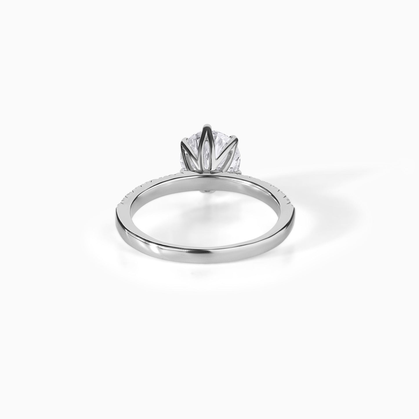 Moissanite Engagement Ring Sterling Silver Round Cut Stone Dainty Band Wedding Jewelry Bridal Gift Anniversary Idea Promise Halo Style
