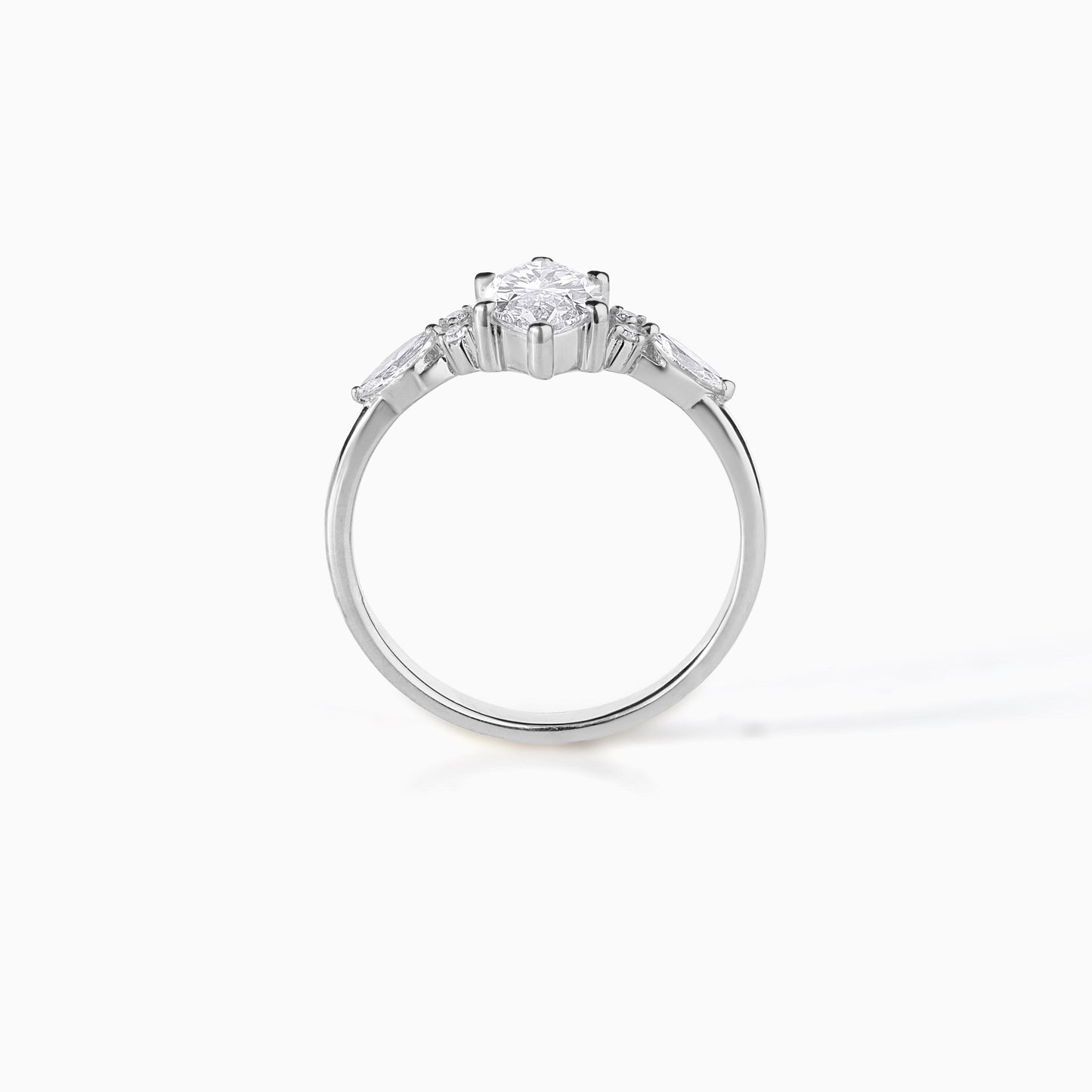 Marquise Moissanite Ring Sterling Silver Engagement Diamond Alternative Bridal Jewelry Wedding Band Anniversary Gift Elegant Design