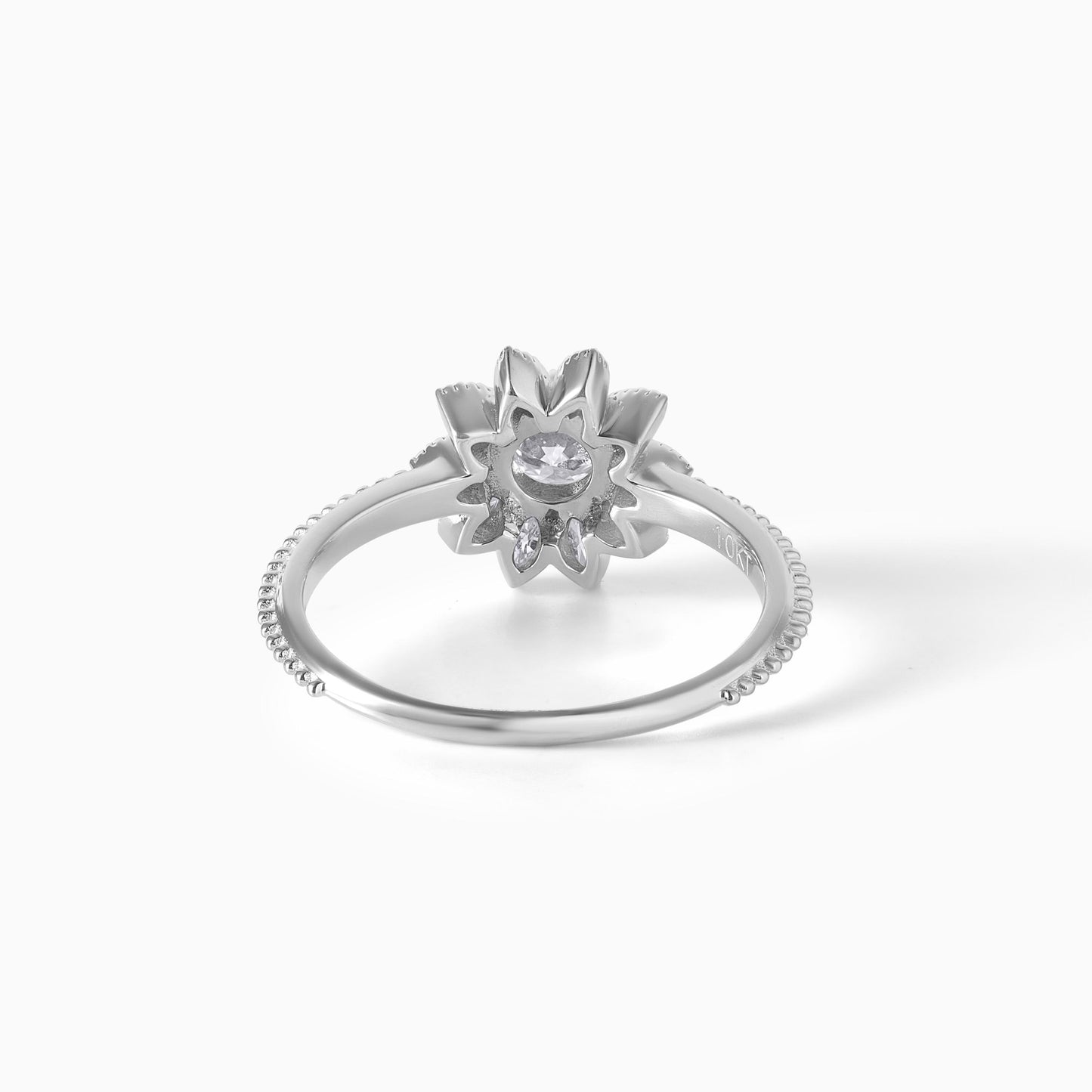 Floral Halo Engagement Ring 925 Sterling Silver Marquise Leaf Cluster Ring Vintage Style Promise Ring Nature Inspired Wedding Gift for Her