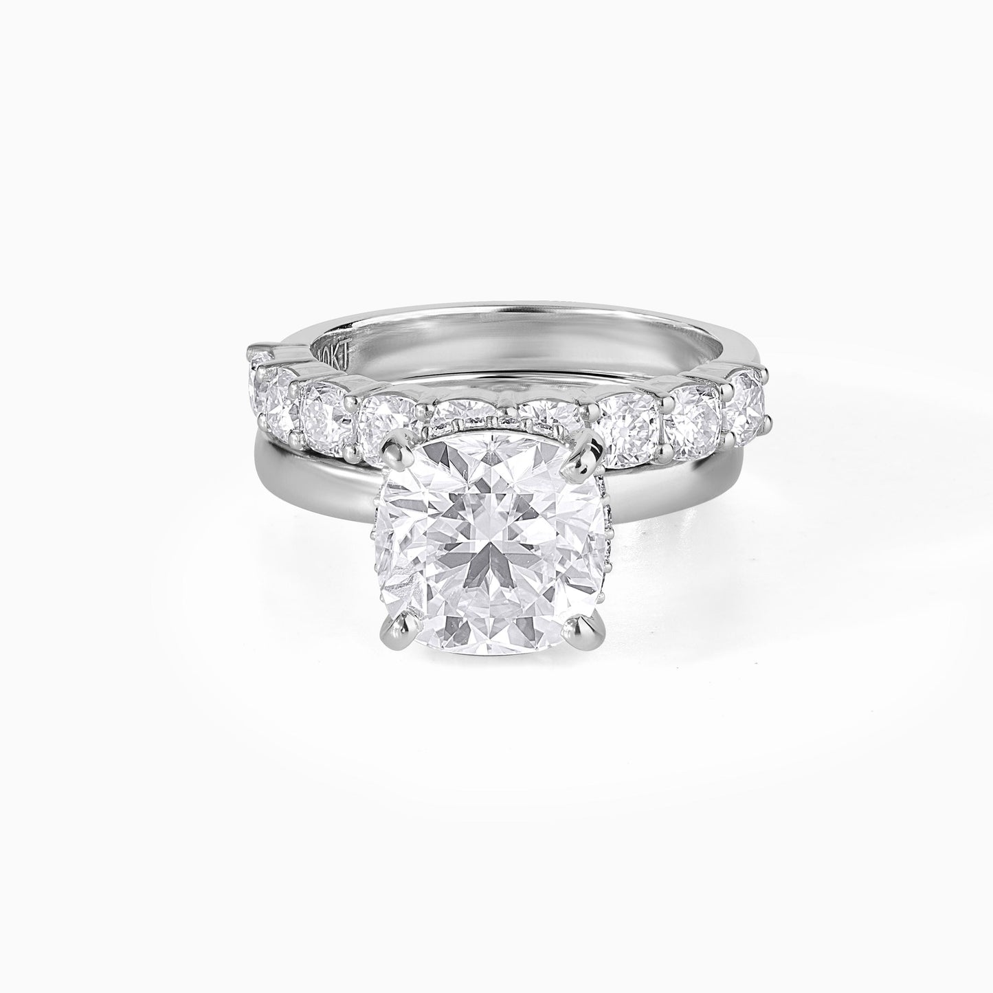 Elegant 3 CT Cushion Cut Moissanite Engagement Ring Set, 925 Silver Wedding Band | Minimalist Bridal Set | Timeless Anniversary Gift for Her