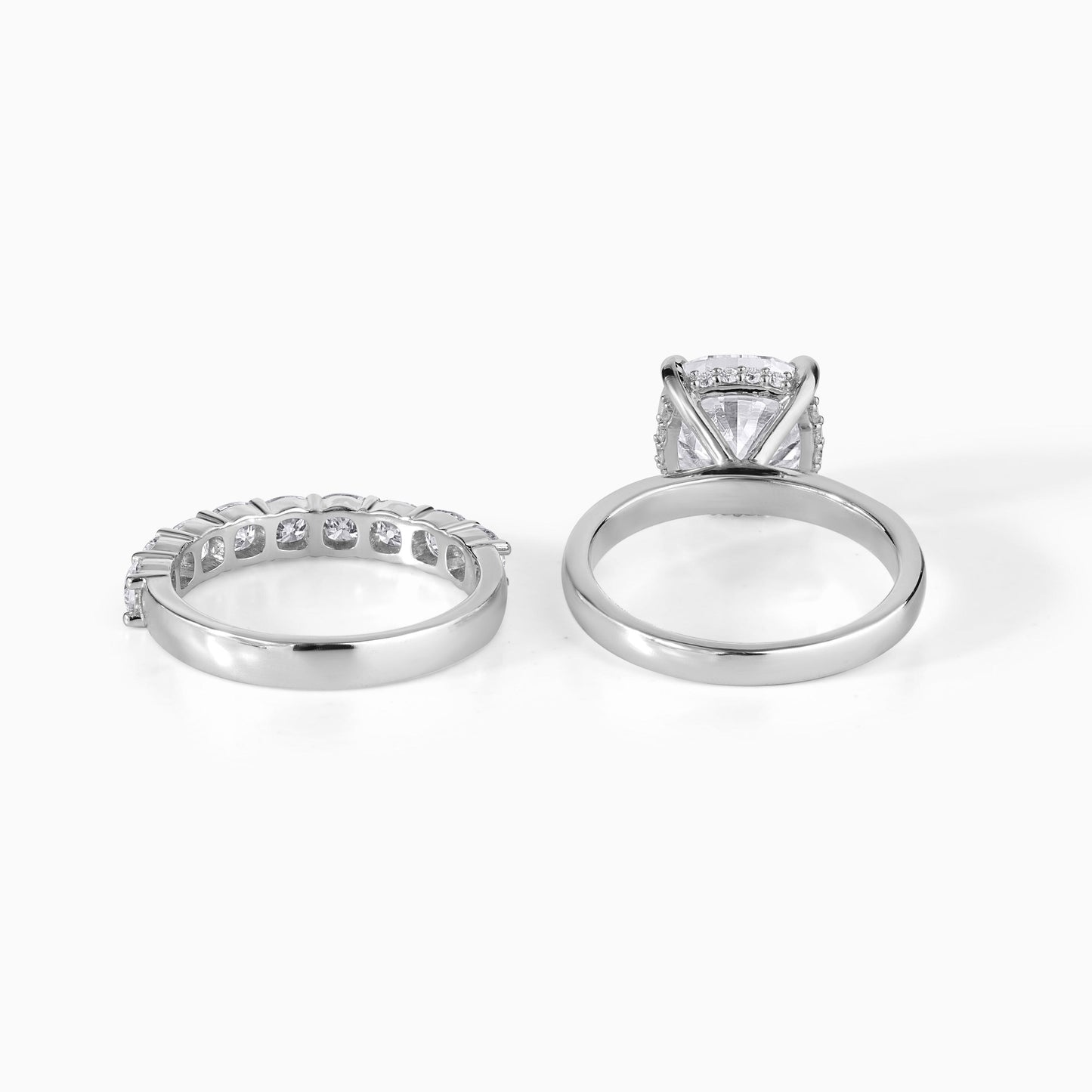 Elegant 3 CT Cushion Cut Moissanite Engagement Ring Set, 925 Silver Wedding Band | Minimalist Bridal Set | Timeless Anniversary Gift for Her
