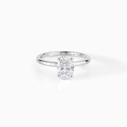 Oval Hidden Halo Moissanite Engagement Ring | 925 Sterling Silver Solitaire (2 Carat)