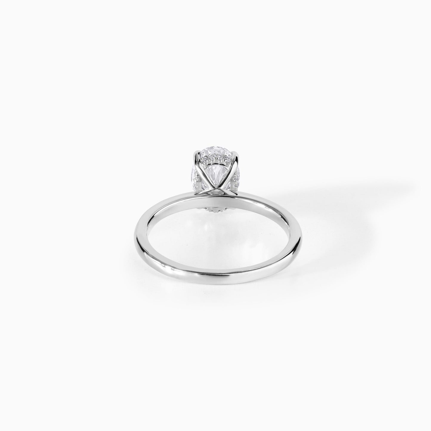 Oval Hidden Halo Moissanite Engagement Ring | 925 Sterling Silver Solitaire (2 Carat)