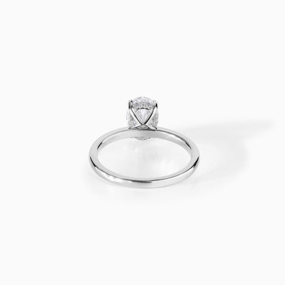 Oval Hidden Halo Moissanite Engagement Ring | 925 Sterling Silver Solitaire (2 Carat)