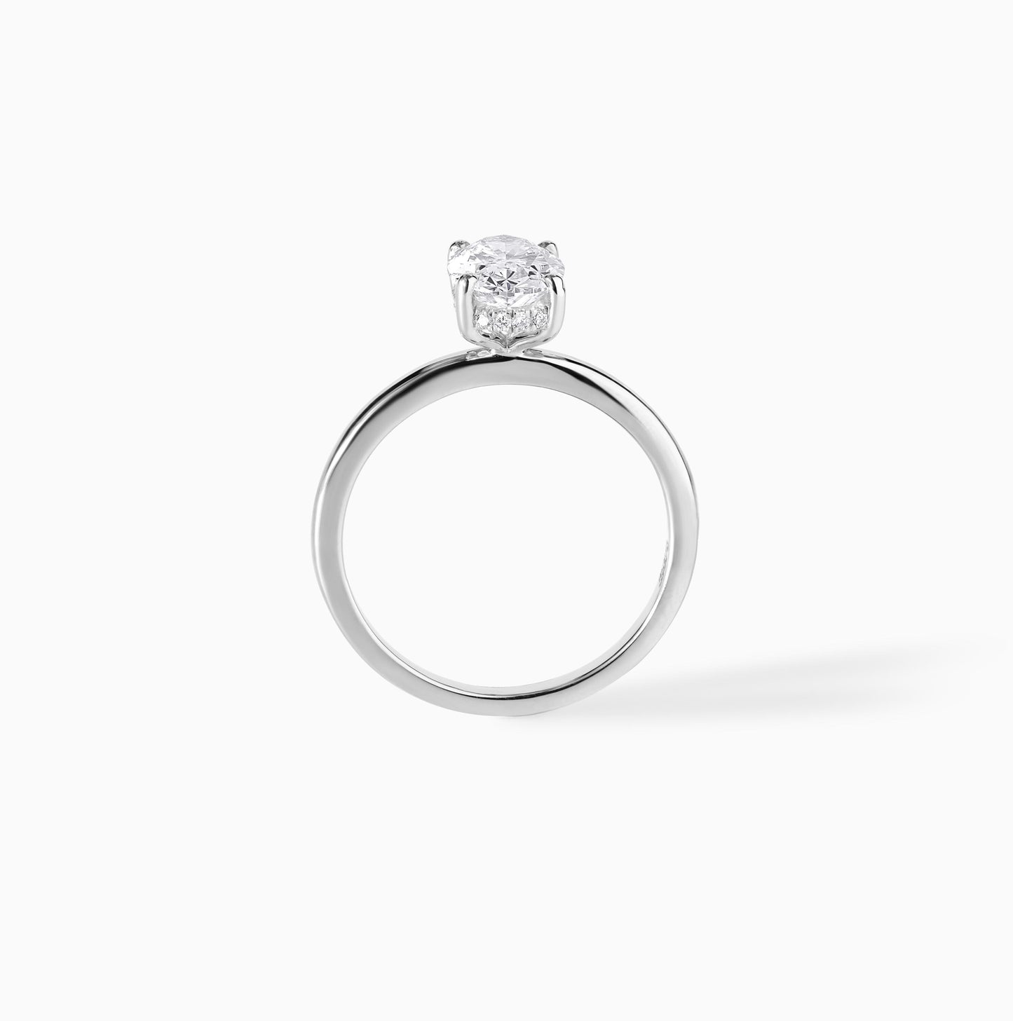 Oval Hidden Halo Moissanite Engagement Ring | 925 Sterling Silver Solitaire (2 Carat)