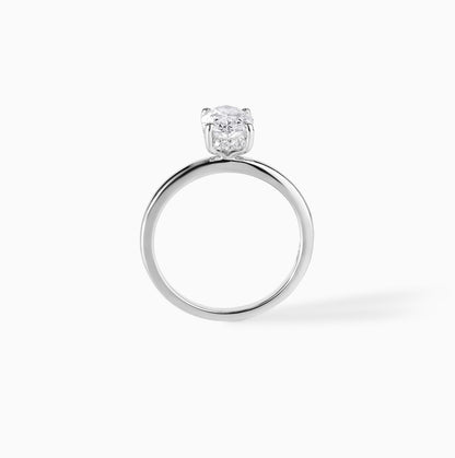 Oval Hidden Halo Moissanite Engagement Ring | 925 Sterling Silver Solitaire (2 Carat)