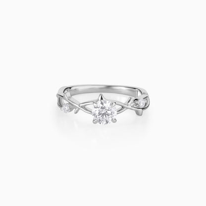 Nature Inspired Vine Round Engagement Ring