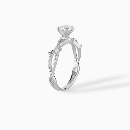 Nature Inspired Vine Round Engagement Ring