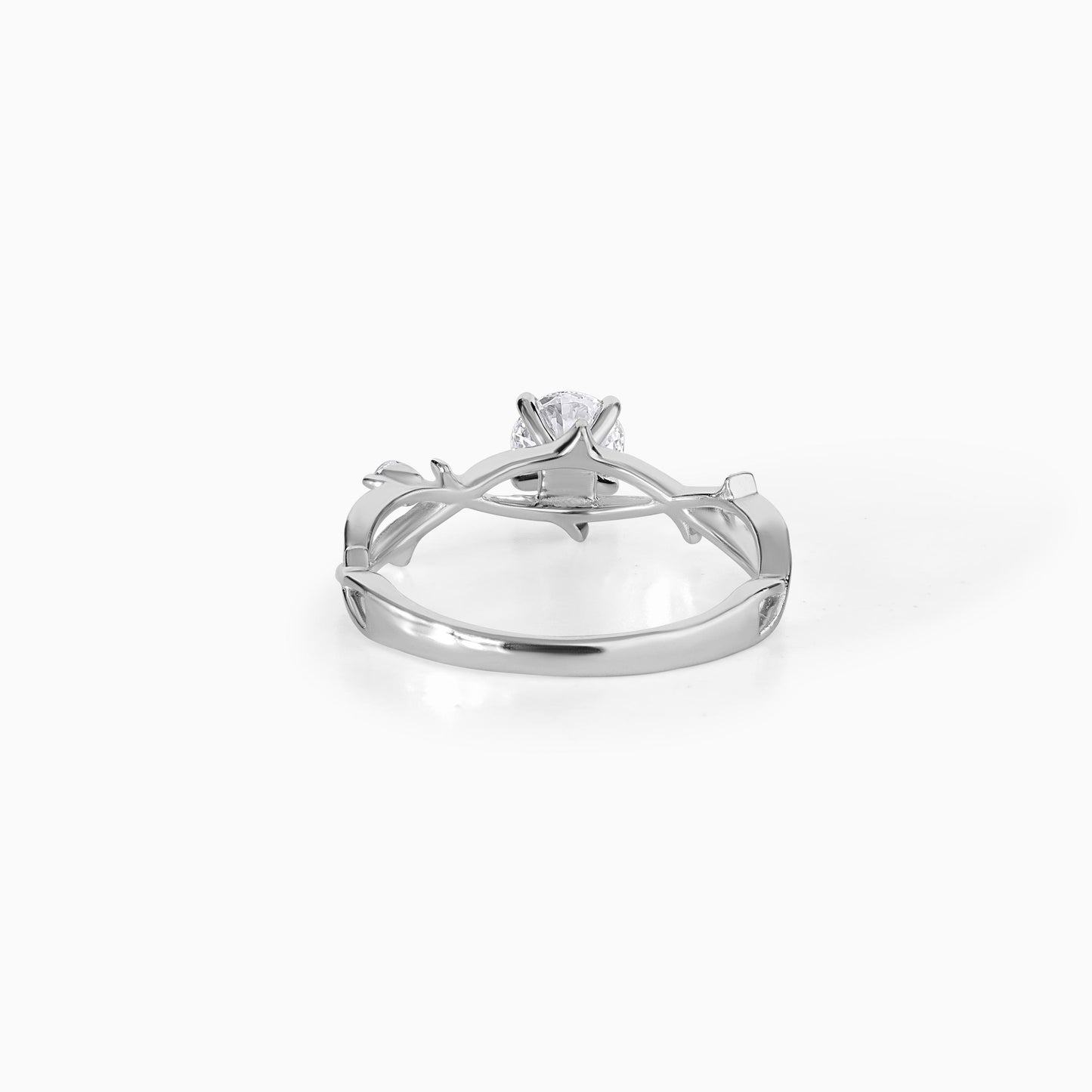 Nature Inspired Vine Round Engagement Ring