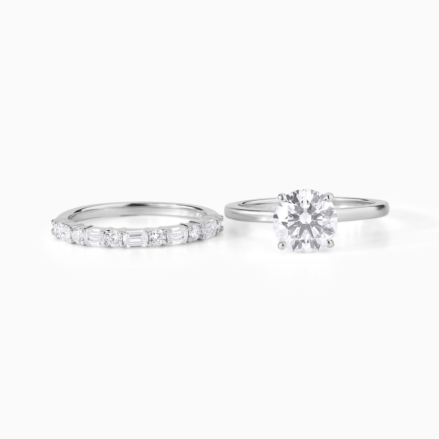 Oval Cut Moissanite Engagement Ring Set