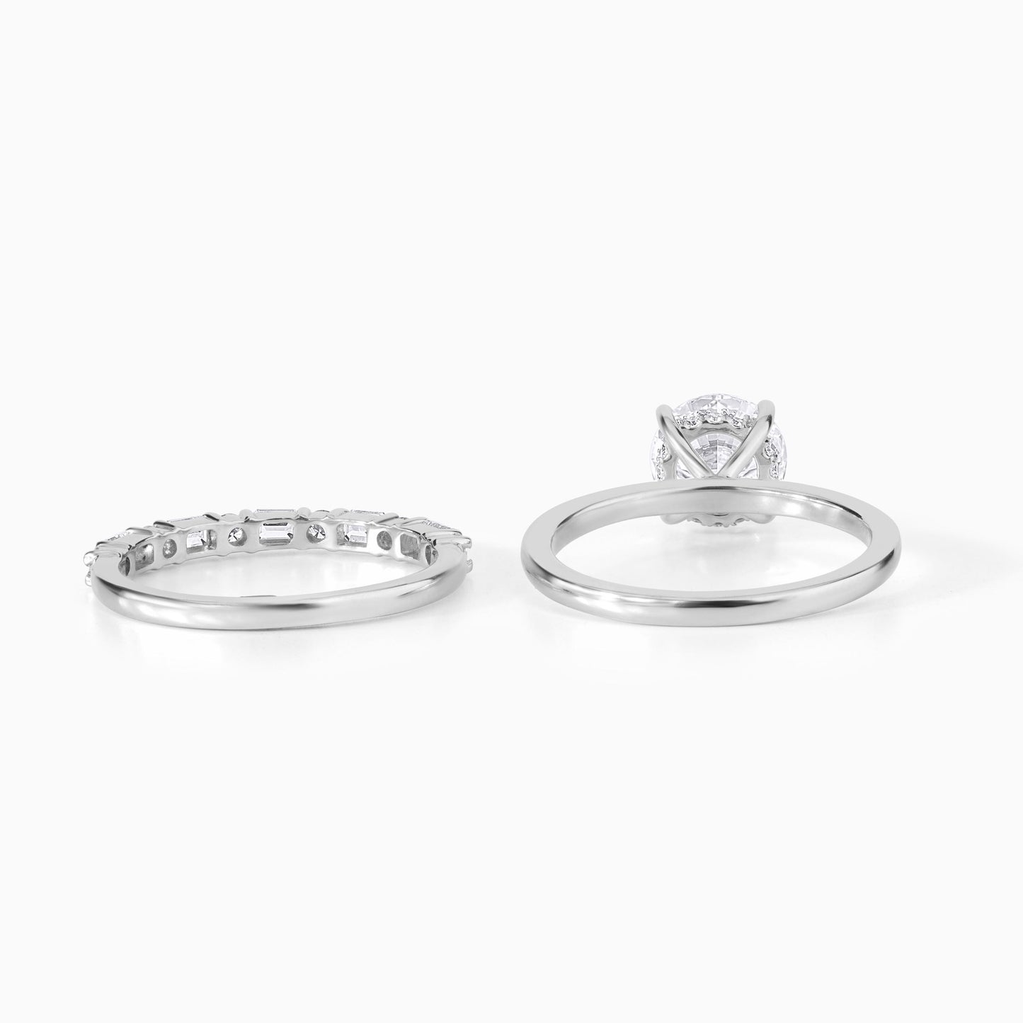 Oval Cut Moissanite Engagement Ring Set