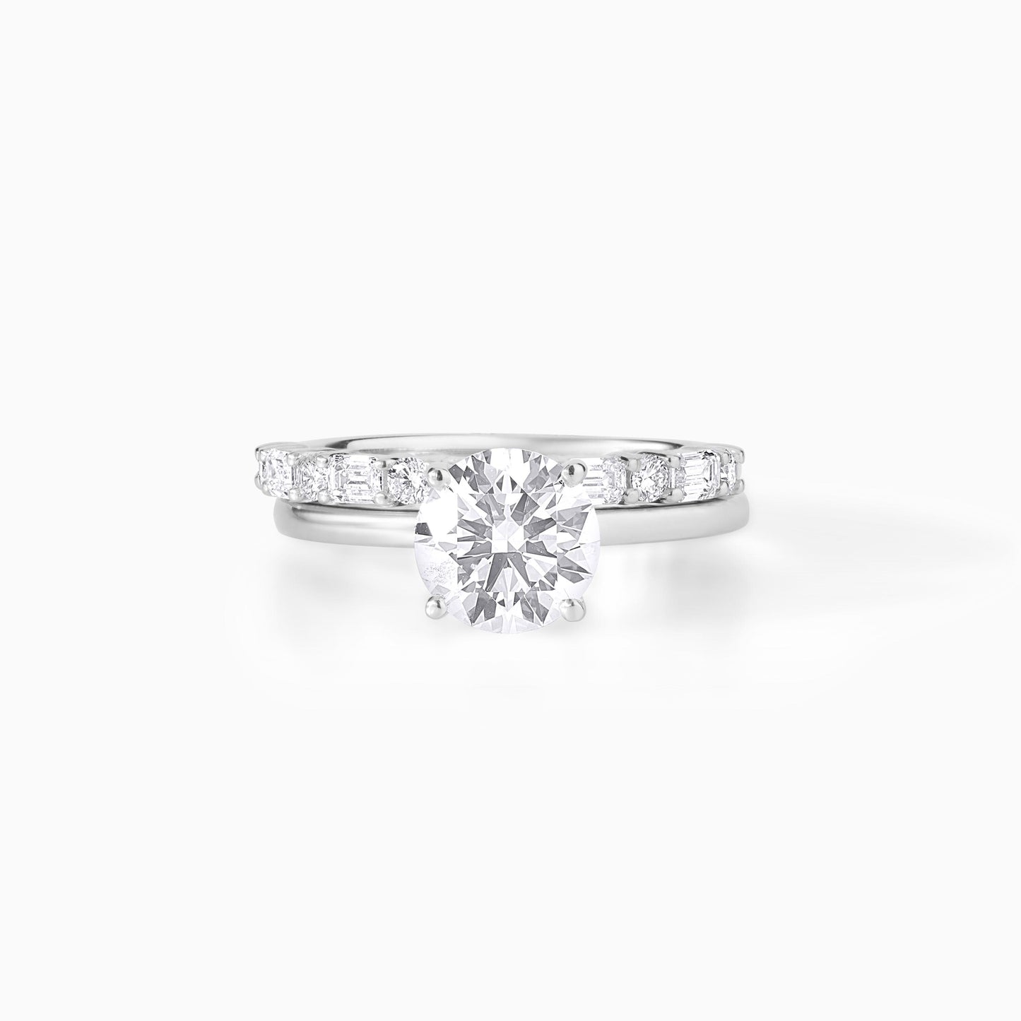 Oval Cut Moissanite Engagement Ring Set
