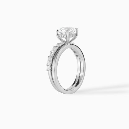 Oval Cut Moissanite Engagement Ring Set