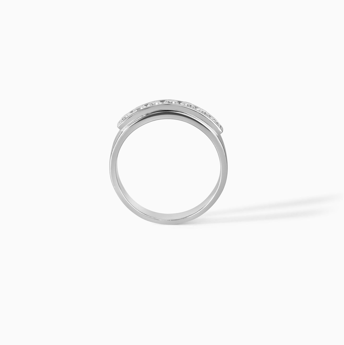 Channel Set Moissanite Wedding Band, 925 Silver Band