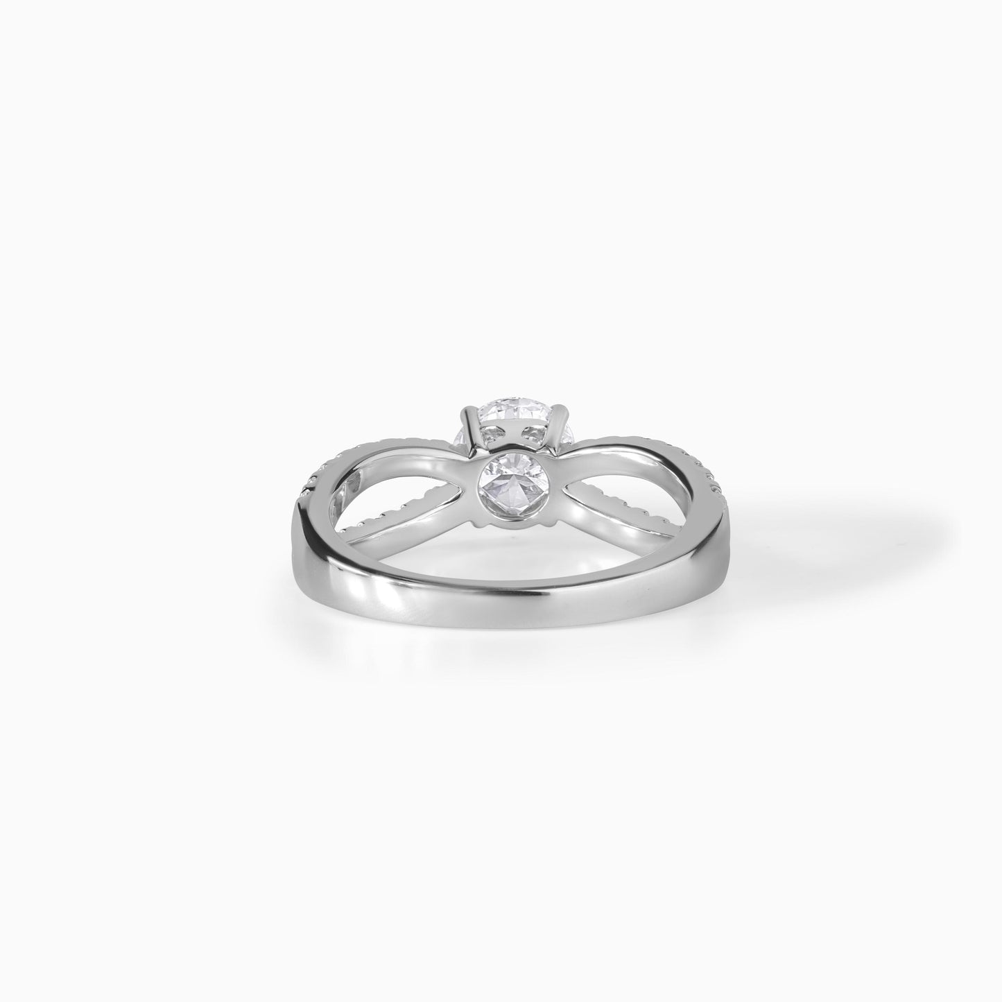 Twisted Moissanite Engagement Ring | Split Shank Diamond Ring | Silver Bridal Ring