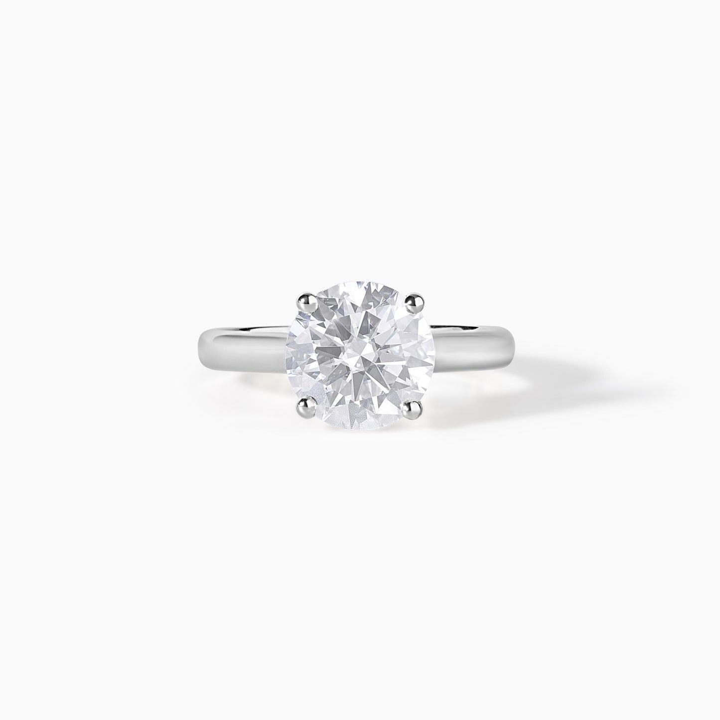 Round Moissanite Engagement Ring | 14K Yellow Gold Dainty Solitaire Bridal Ring