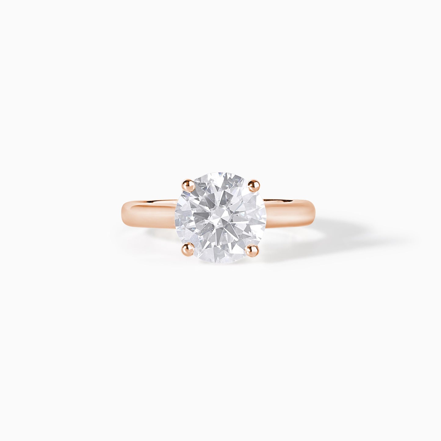 Round Moissanite Engagement Ring | 14K Yellow Gold Dainty Solitaire Bridal Ring