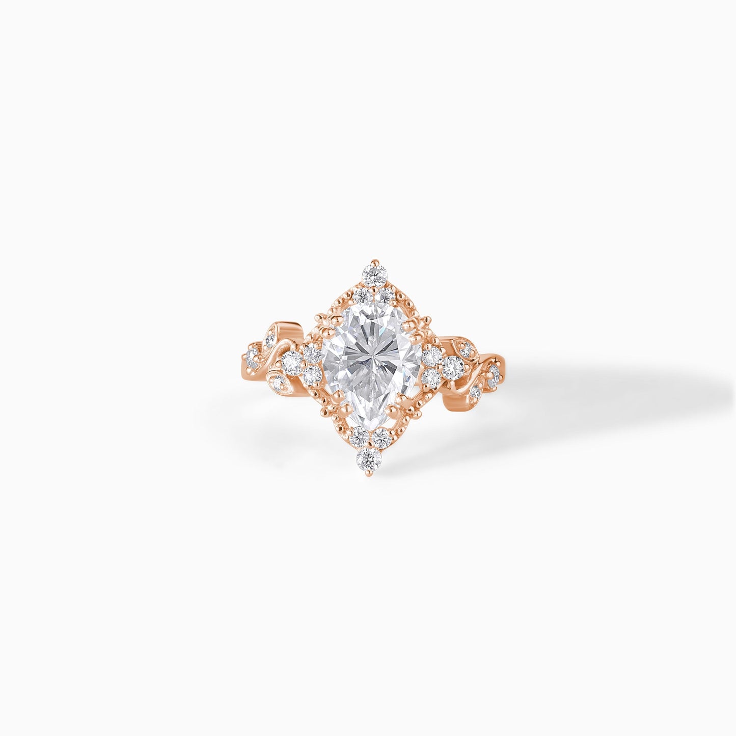 9*7 Pear Halo Engagement Ring