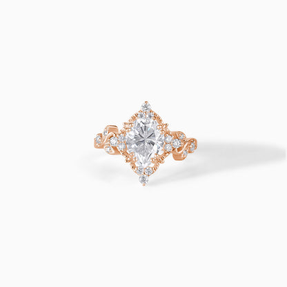 9*7 Pear Halo Engagement Ring