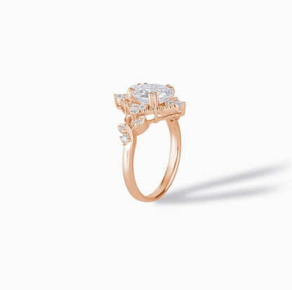 9*7 Pear Halo Engagement Ring