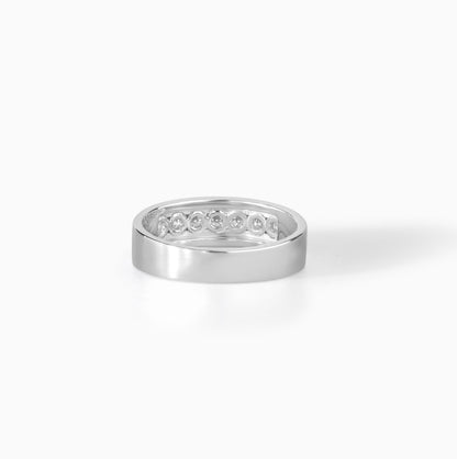 Channel Set Moissanite Wedding Band, 925 Silver Band