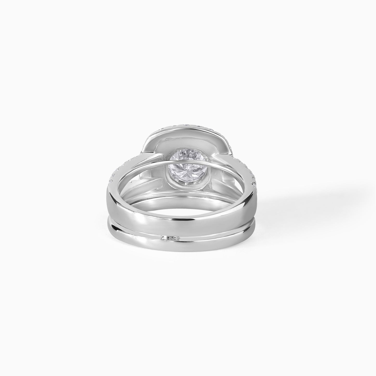 Moissanite Bridal Set Sterling Silver Engagement Ring