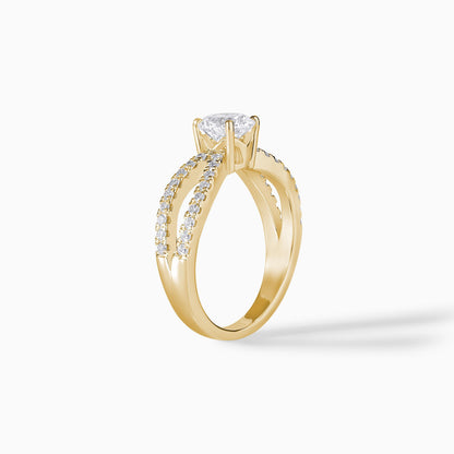Twisted Moissanite Engagement Ring | Split Shank Diamond Ring | Silver Bridal Ring