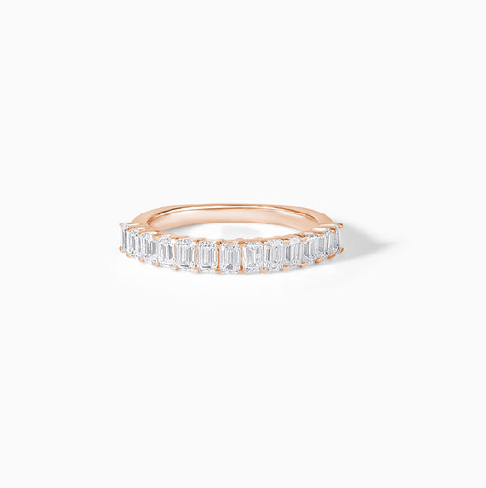 Emerald Moissanite Eternity Wedding Band
