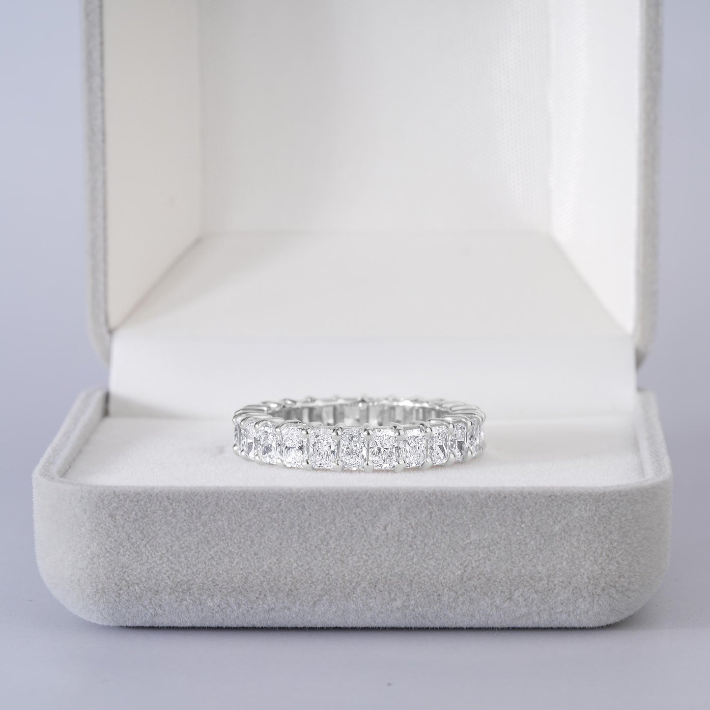 Diamond Eternity Band Ring, Full Eternity Wedding Band, Oval & Round Diamond Ring, Silver Anniversary Band, Stackable Bridal Ring