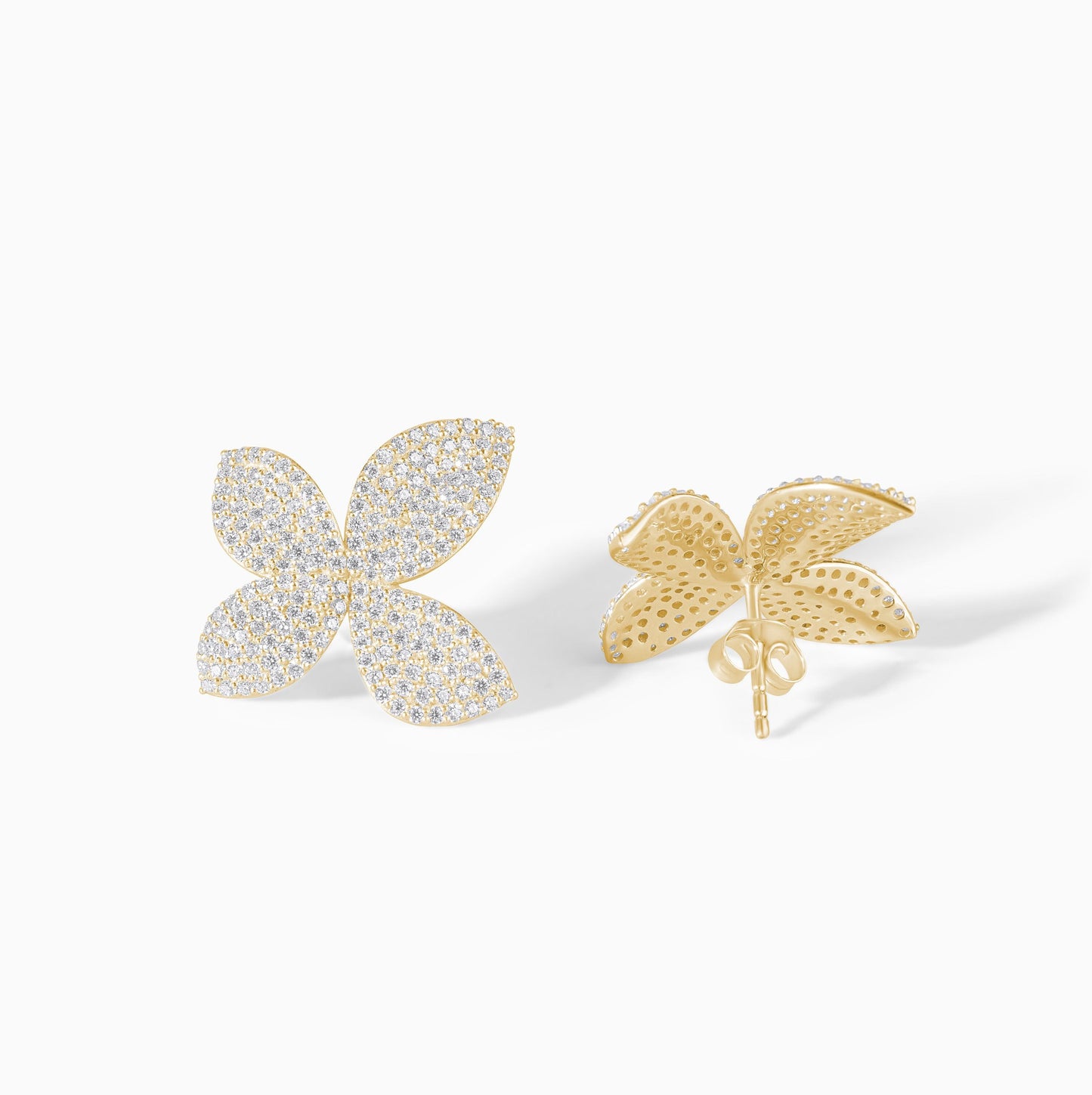 Flower Shape Moissanite Stud Earring