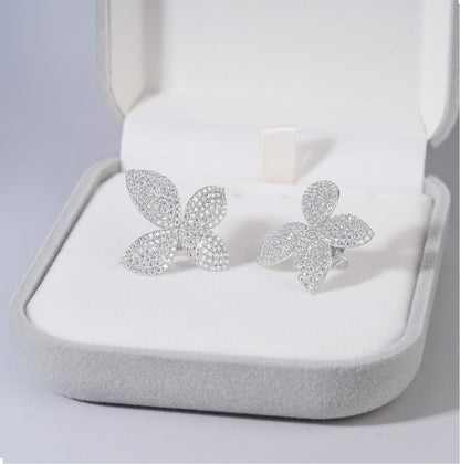 Flower Shape Moissanite Stud Earring