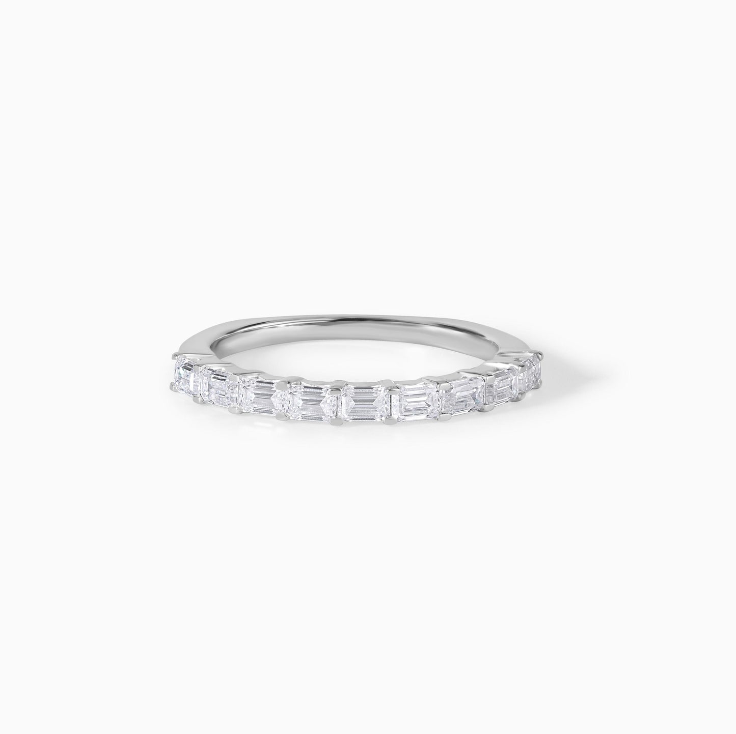 Dainty Baguette Moissanite Eternity Band, Minimalist Wedding Ring, Thin Stackable Ring, Delicate Anniversary Band, Bridal Jewelry Gift