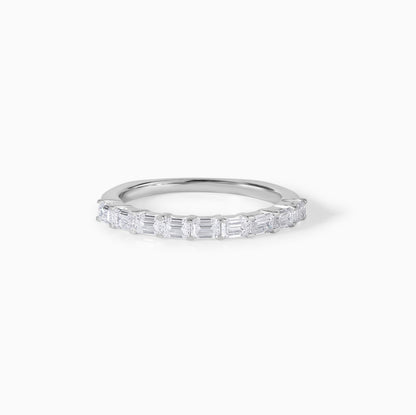 Dainty Baguette Moissanite Eternity Band, Minimalist Wedding Ring, Thin Stackable Ring, Delicate Anniversary Band, Bridal Jewelry Gift