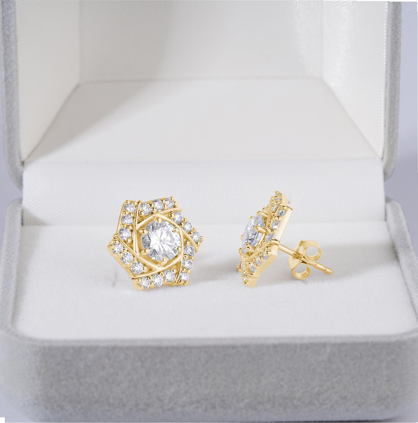 Silver Star Stud Earring Design Moissanite Jewelry