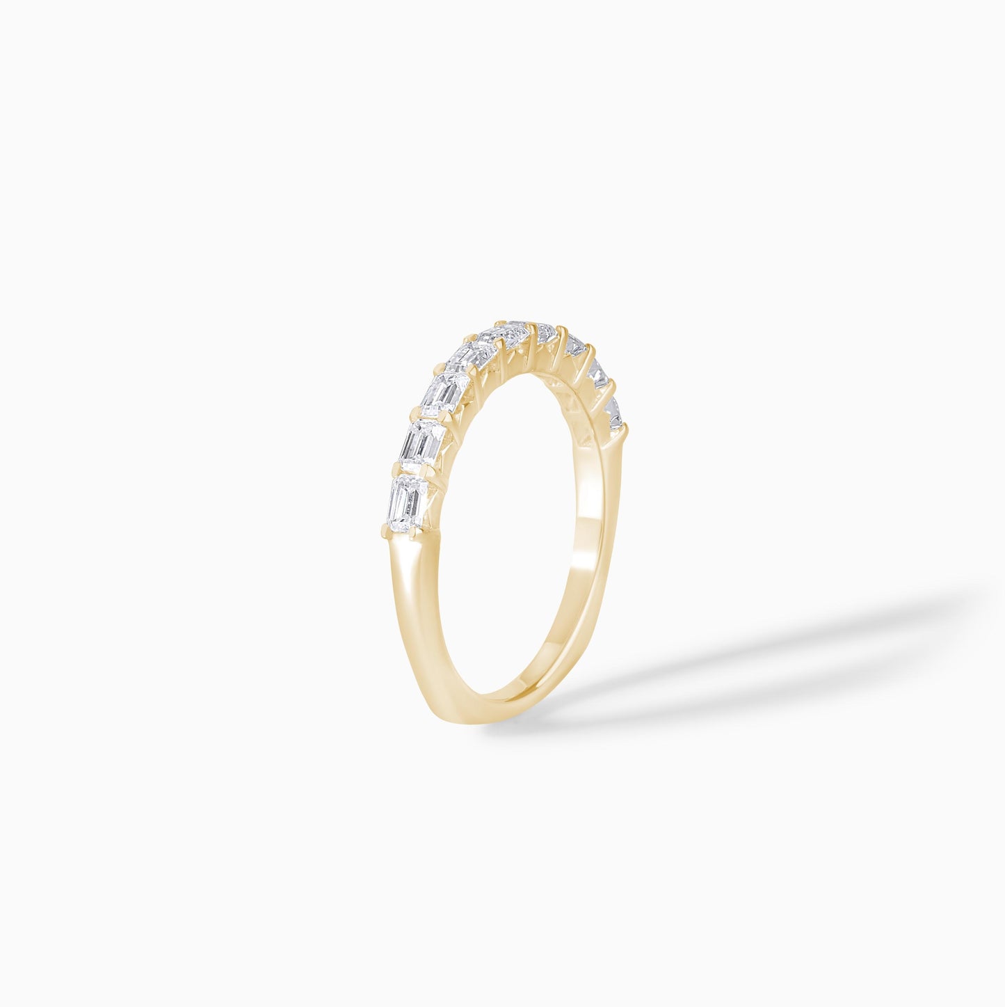 Dainty Baguette Moissanite Eternity Band, Minimalist Wedding Ring, Thin Stackable Ring, Delicate Anniversary Band, Bridal Jewelry Gift