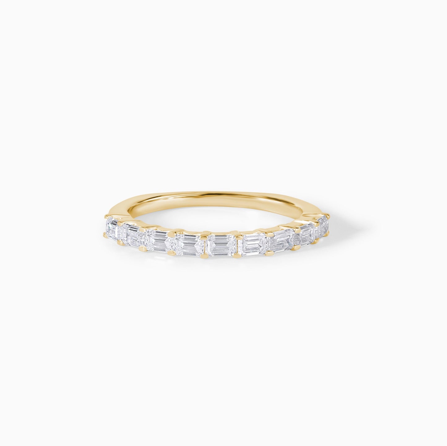 Dainty Baguette Moissanite Eternity Band, Minimalist Wedding Ring, Thin Stackable Ring, Delicate Anniversary Band, Bridal Jewelry Gift