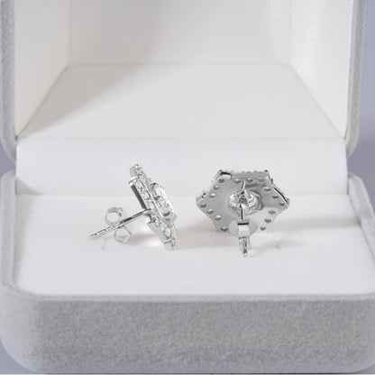 Silver Star Stud Earring Design Moissanite Jewelry