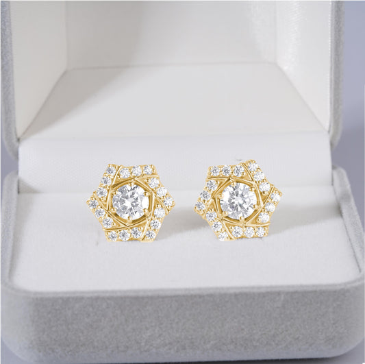 Silver Star Stud Earring Design Moissanite Jewelry