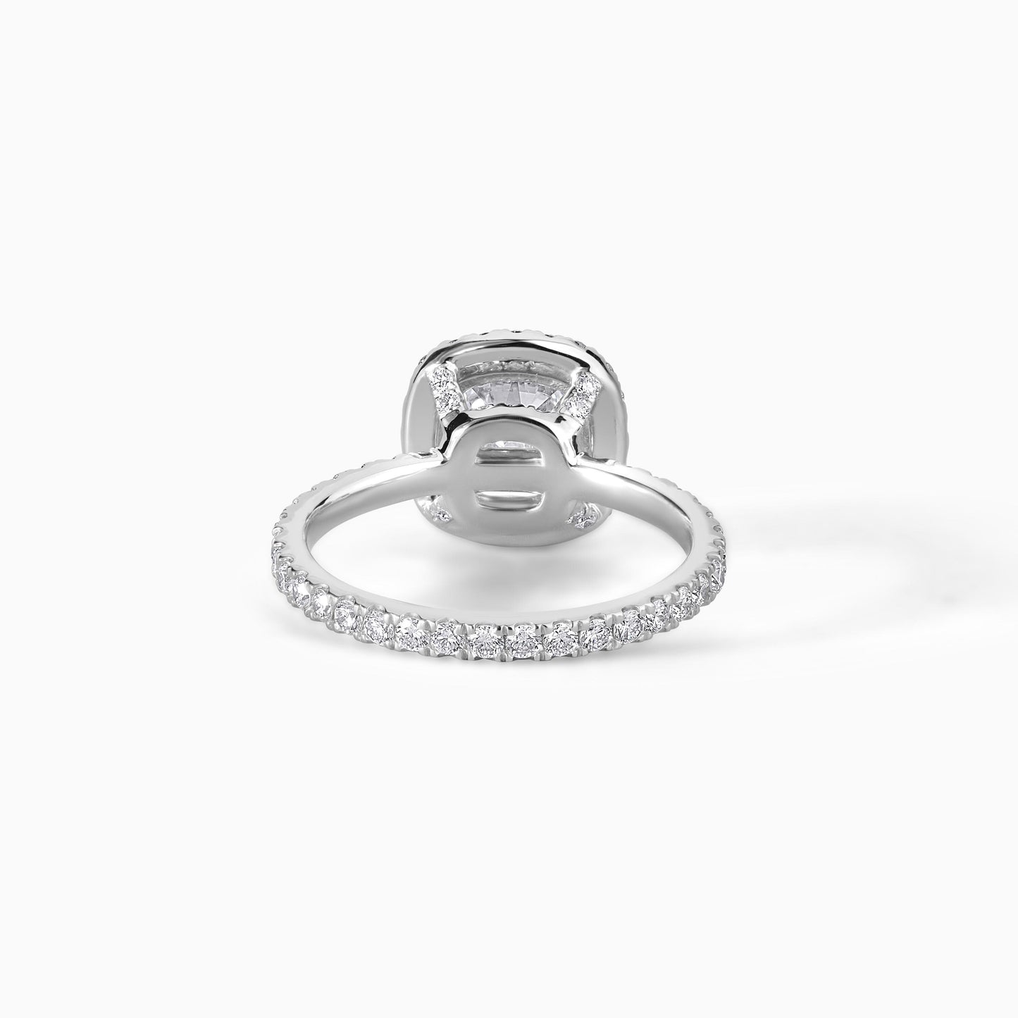 Cushion Cut Halo Engagement Ring, Pave Diamond Band, Vintage Style Bridal Ring, Elegant Promise Ring, Moissanite Diamond Ring Gift
