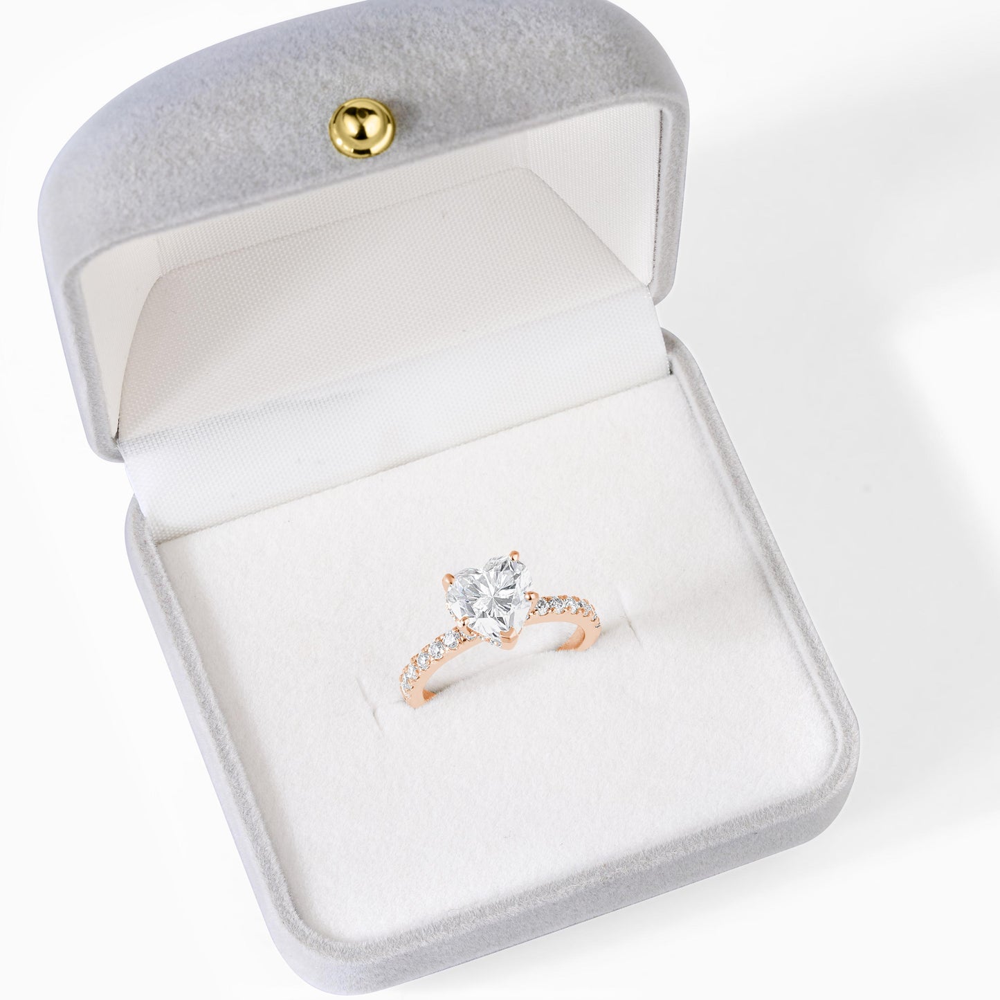 Heart Shaped Diamond Ring | Heart Engagement Ring | Dainty Promise Silver Ring | Romantic Gift for Her | Minimalist Bridal Ring