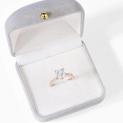 Heart Shaped Diamond Ring | Heart Engagement Ring | Dainty Promise Silver Ring | Romantic Gift for Her | Minimalist Bridal Ring