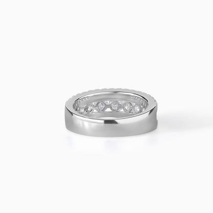 Sterling Silver Moissanite Eternity Band: Diamond Alternative Wedding Ring