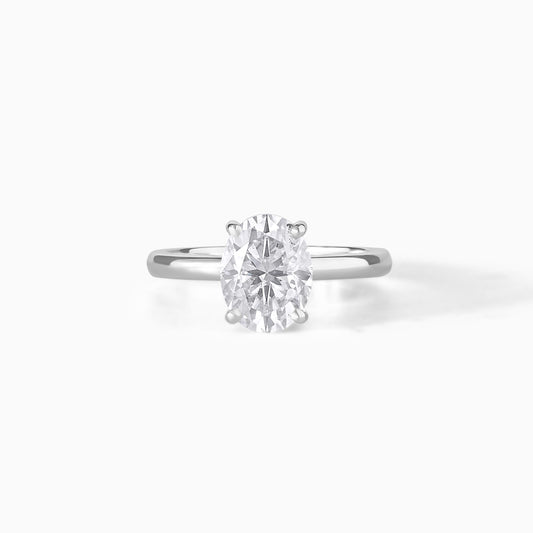 Oval Moissanite Ring in Sterling Silver - Elegant Engagement Ring and Alternative Anniversary Gift Idea.