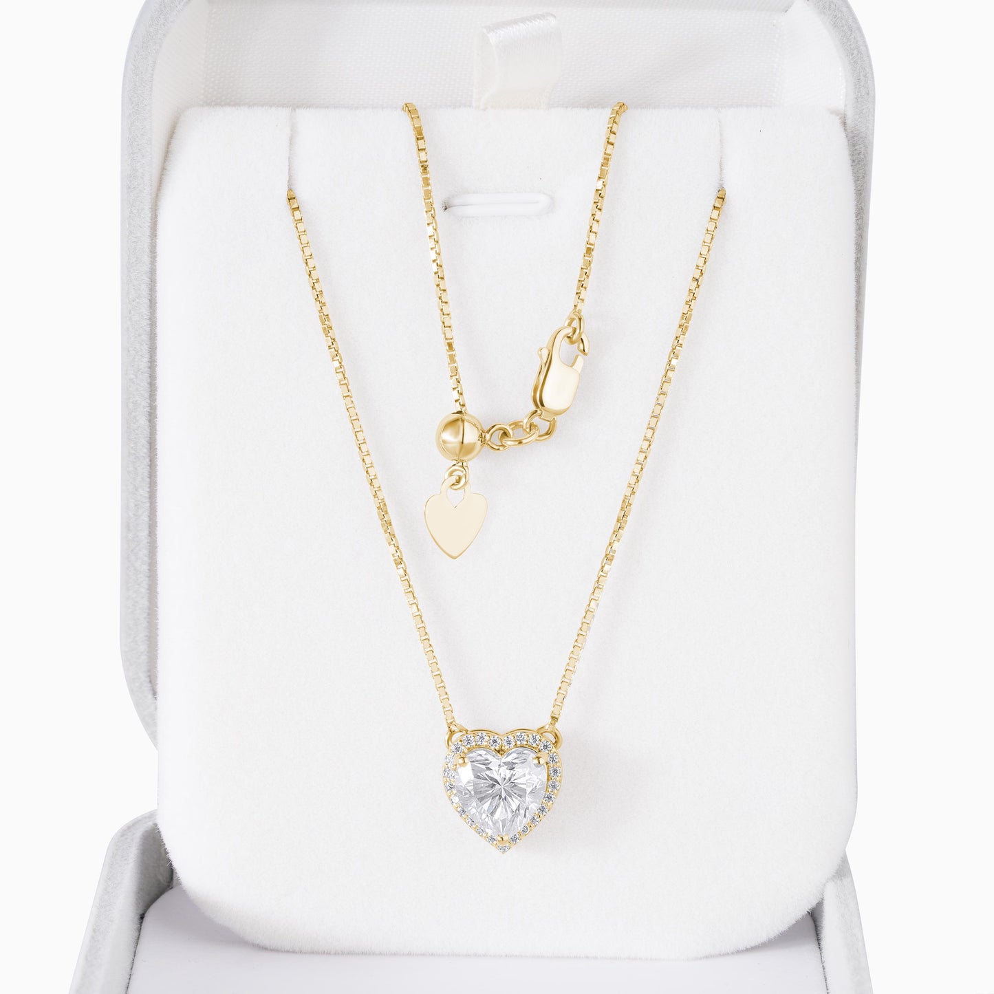 Heart Diamond Pendant Necklace | Silver Minimalist Diamond Pendant | Romantic Gift for Her | Dainty Jewellery | Valentine's Necklace