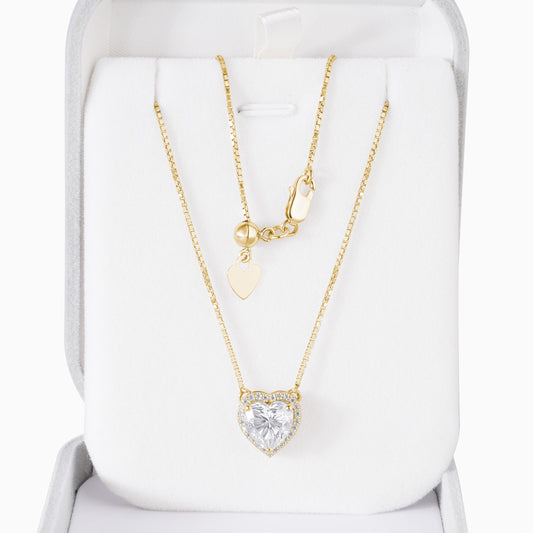 Heart Diamond Pendant Necklace | Silver Minimalist Diamond Pendant | Romantic Gift for Her | Dainty Jewellery | Valentine's Necklace